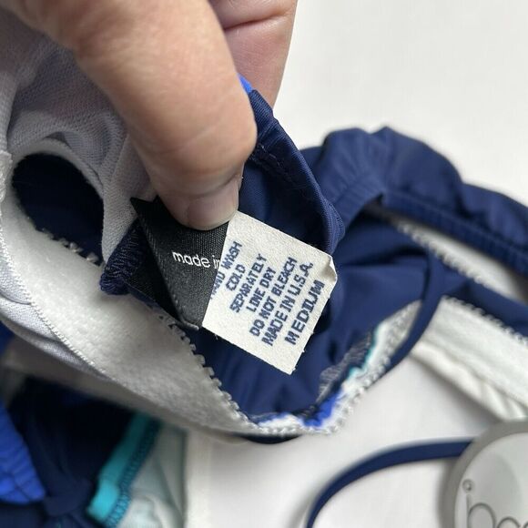 PREGO Swimwear Maternity Tri Color Bumpkini Size Medium Blue Teal Navy - Picture 7 of 7